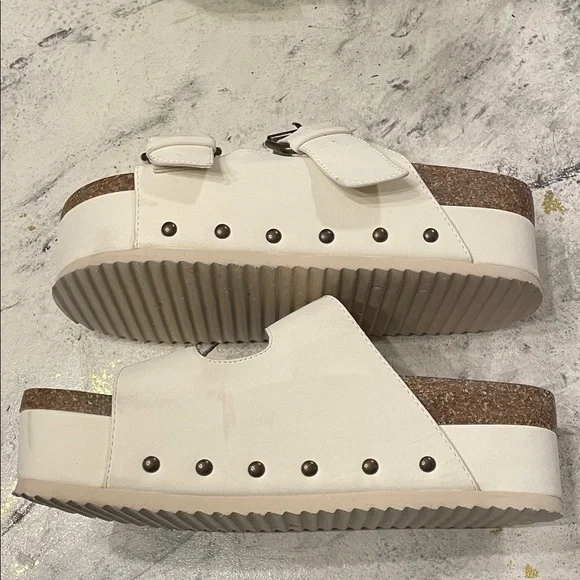 Altar’D State White Platform Sandals with Buckles size 7 - Picture 6 of 7
